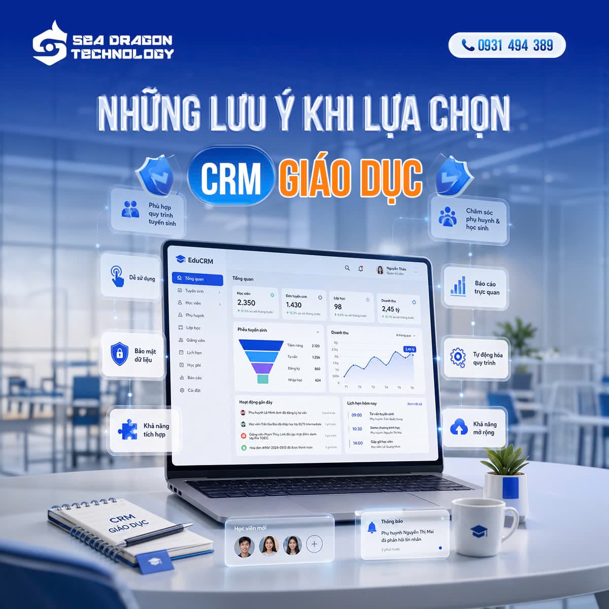CRM giáo dục - quản lý học viên và tuyển sinh hiệu quả